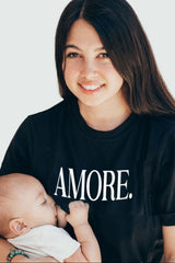Playera de lactancia negra amore