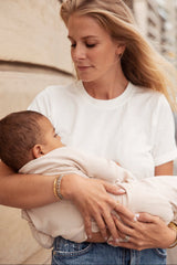 Playera de lactancia blanca