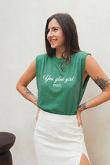 Playera de lactancia sin mangas GLOW