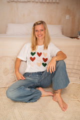 Playera de lactancia corazones verdes