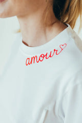 Playera de lactancia amour blanco