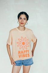 Playera de lactancia happy vibes