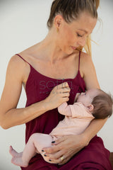 Vestido de lactancia sin mangas vino