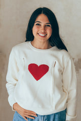 Sweater de lactancia corazón