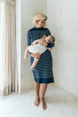 Vestido de lactancia de tejido de punto bicolor