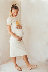 Vestido de lactancia manga corta amarillo oh la la