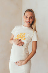 Vestido de lactancia manga corta amarillo oh la la