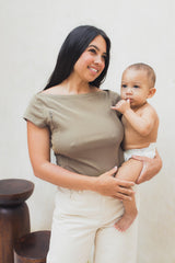 Playera de lactancia verde militar