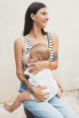 Playera de lactancia sin mangas rayas