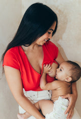 Playera de lactancia roja