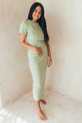 Vestido de lactancia manga corta verde