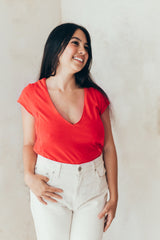 Playera de lactancia roja