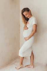 Vestido de lactancia manga corta mamá