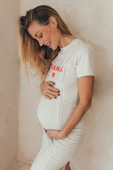 Vestido de lactancia manga corta mamá