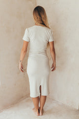 Vestido de lactancia manga corta mamá