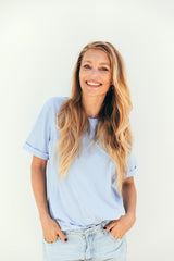 Playera de lactancia azul cielo