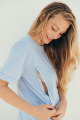 Playera de lactancia azul cielo