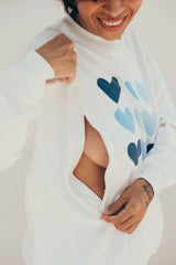 Sudadera corazones azules