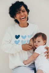 Sudadera corazones azules