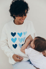 Sudadera corazones azules