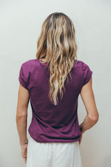 Playera de lactancia roja púrpura