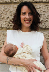 Playera de lactancia sin mangas blanca