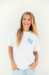 Playera de lactancia azul cielo