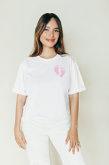 Playera de lactancia pie rosa

