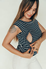 Playera de lactancia marinera