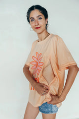 Playera de lactancia happy vibes
