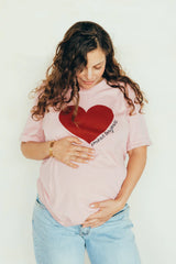 Playera de lactancia rosa «Amour toujours»