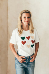 Playera de lactancia corazones verdes