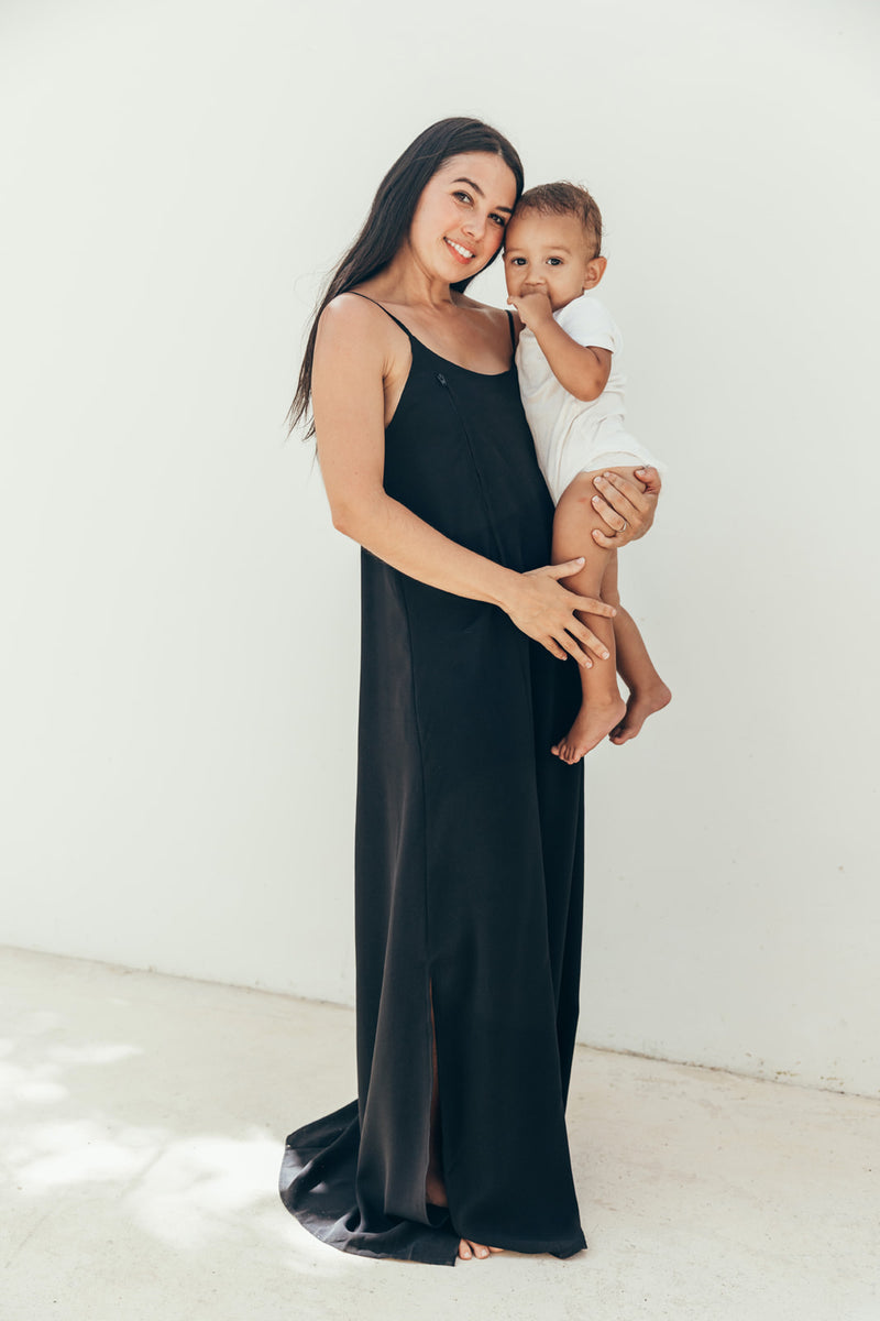 Vestido de lactancia sin mangas negro