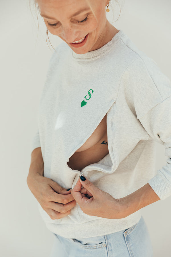 Sudadera personalizada gris inicial