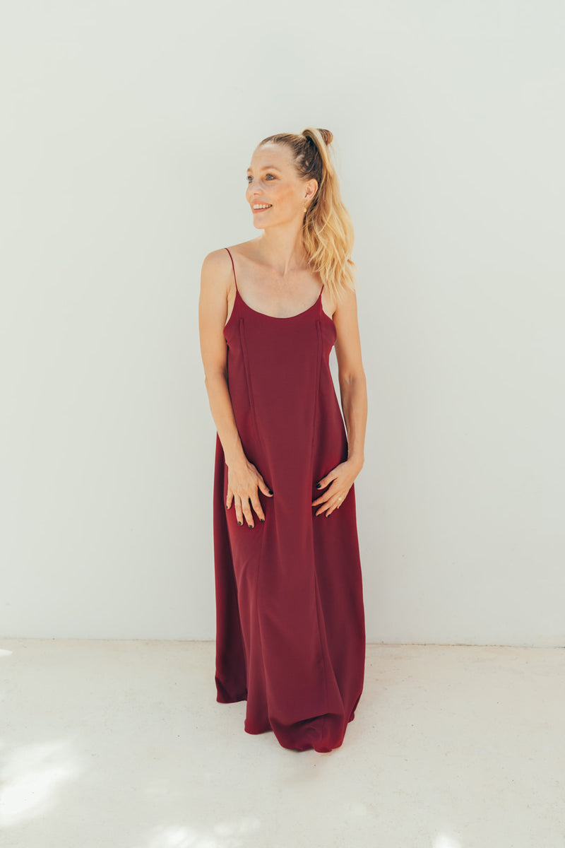 Vestido de lactancia sin mangas vino