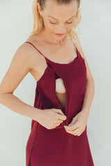 Vestido de lactancia sin mangas vino