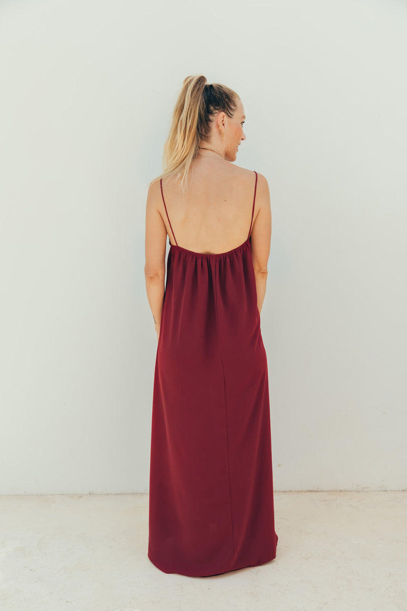 Vestido de lactancia sin mangas vino