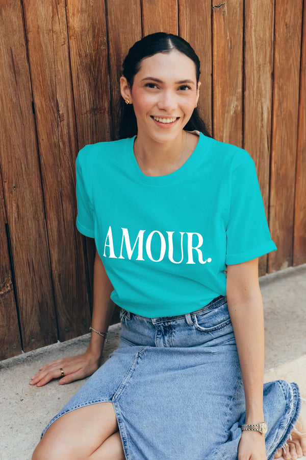 Playera de lactancia turquesa amour